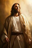 imagen de Jesús Cristo hijo de Dios redentor con bíblico motivo para Pentecostés Pascua de Resurrección Navidad etiquetado antecedentes foto