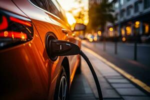 Electric car charging a convenient and eco-friendly way to power your electric vehicle photo