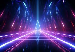 Ai Generative Neon illuminated futuristic backdrop realistic image, ultra hd, high design very detailed photo