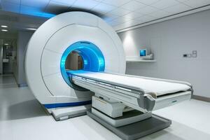 Advanced mri or ct scan medical diagnosis machine at hospital lab as wide banner with copy space area photo