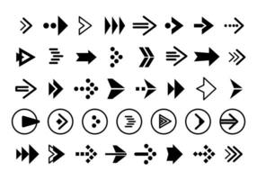 Big set of arrows black icon on a white background. Arrow icon. Collection of vector arrows. Arrow. Cursor. Modern simple arrows. Vector illustration for website