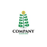 Money tree logo design inspiration - Symbolizing money and financial growth vector