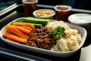 comestible según la ley judía comidas a el avión foto