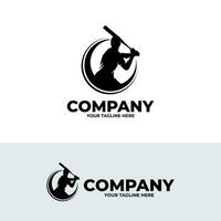 Baseball player logo design template vector