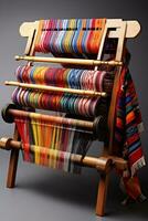 Traditional handloom showcasing artisan techniques isolated on a white background photo