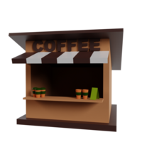 Coffee shop 3d render clipart png