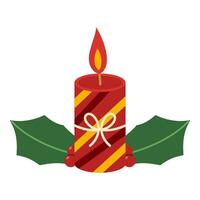 Flat Christmas Candle Element. Christmas Event. Vector Illustration