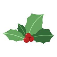 Flat Holly Berries Element. Christmas Event. Vector Illustration
