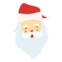 Flat Santa Claus Head Character. Christmas Event. Vector Illustration