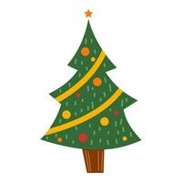 Flat Christmas Tree Element. Christmas Event. Vector Illustration