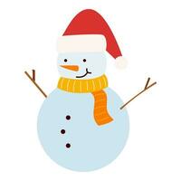 Flat Snowman Character. Christmas Event. Vector Illustration