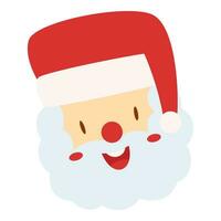 Flat Santa Claus Head Character. Christmas Event. Vector Illustration