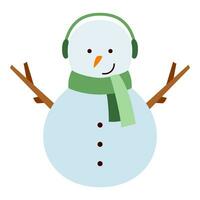 Flat Snowman Character. Christmas Event. Vector Illustration