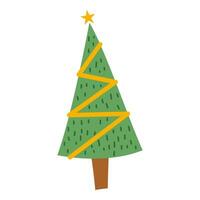 Flat Christmas Tree Element. Christmas Event. Vector Illustration