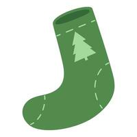 Flat Winter Socks Element. Christmas Event. Vector Illustration