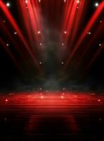 Ai generative Backdrop With Illumination Of Red Spotlights For Flyers realistic image ultra hd high design photo