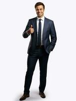 Ai Generative photo confident young businessman in suit standing