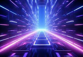 Ai Generative Neon illuminated futuristic backdrop realistic image, ultra hd, high design very detailed photo