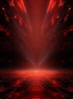 Ai generative Backdrop With Illumination Of Red Spotlights For Flyers realistic image ultra hd high design photo