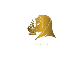 diosa de hogar, hestia logo vector