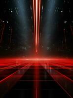 Ai generative Backdrop With Illumination Of Red Spotlights For Flyers realistic image ultra hd high design photo