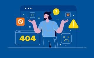 cómo a reparar 404 error en tu sitio web vector