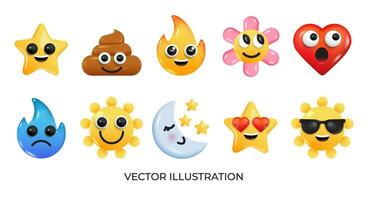 A set of emoticions with different expressions vector