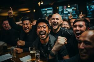 nuevo Zelanda fútbol americano aficionados celebrando un victoria foto