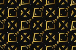 Abstract geometric pattern with lines, rhombuses a seamless vector background. black and gold texture
