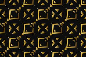 Abstract geometric pattern with lines, rhombuses a seamless vector background. black and gold texture