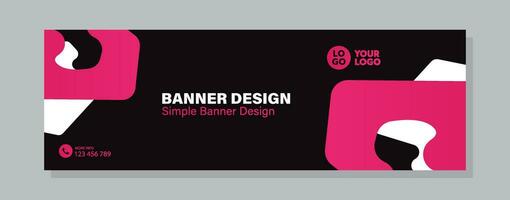 Business horizontal banner template design. Modern banner design with elegant color. suitable for banner, cover, and header vector