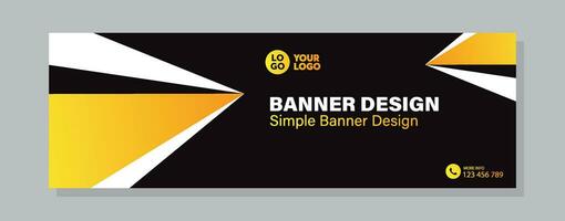 Business horizontal banner template design. Modern banner design with elegant color. suitable for banner, cover, and header vector