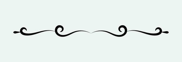 ornamental filigree flourish and thin divider. Classical vintage element vector