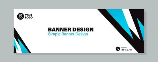 Business horizontal banner template design. Modern banner design with elegant color. suitable for banner, cover, and header vector