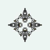 Vintage design element or ornament with black and yellow color vector