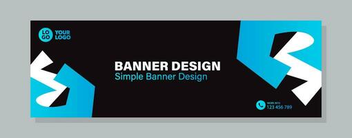 Business horizontal banner template design. Modern banner design with elegant color. suitable for banner, cover, and header vector