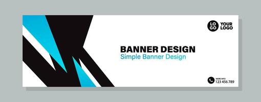 Business horizontal banner template design. Modern banner design with elegant color. suitable for banner, cover, and header vector