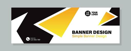 Business horizontal banner template design. Modern banner design with elegant color. suitable for banner, cover, and header vector