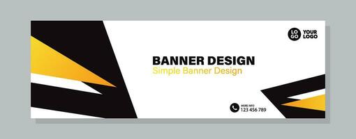 Business horizontal banner template design. Modern banner design with elegant color. suitable for banner, cover, and header vector