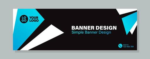 Business horizontal banner template design. Modern banner design with elegant color. suitable for banner, cover, and header vector