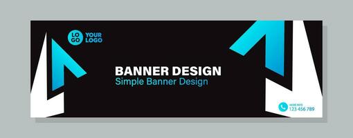 Business horizontal banner template design. Modern banner design with elegant color. suitable for banner, cover, and header vector