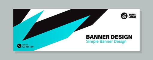 Business horizontal banner template design. Modern banner design with elegant color. suitable for banner, cover, and header vector