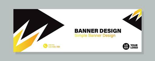 Business horizontal banner template design. Modern banner design with elegant color. suitable for banner, cover, and header vector