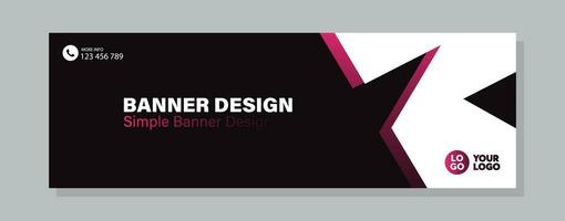 Business horizontal banner template design. Modern banner design with elegant color. suitable for banner, cover, and header vector