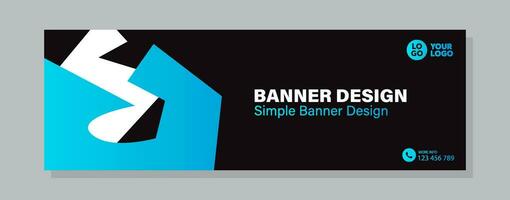 Business horizontal banner template design. Modern banner design with elegant color. suitable for banner, cover, and header vector