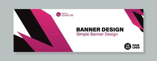 Business horizontal banner template design. Modern banner design with elegant color. suitable for banner, cover, and header vector