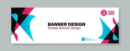 Business horizontal banner template design. Modern banner design with elegant color. suitable for banner, cover, and header vector