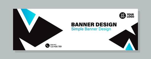 Business horizontal banner template design. Modern banner design with elegant color. suitable for banner, cover, and header vector