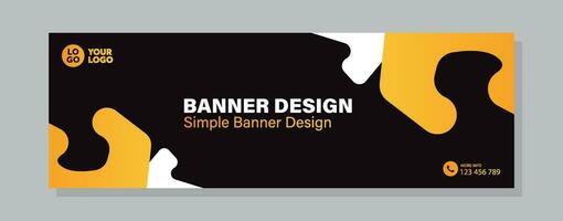 Business horizontal banner template design. Modern banner design with elegant color. suitable for banner, cover, and header vector