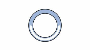 Spinner ring 2D loading animation. Hollow circular buffer animated cartoon preloader, flat ui element 4K video loader motion graphic. Round rotating, spinning download, upload progress indicator gif